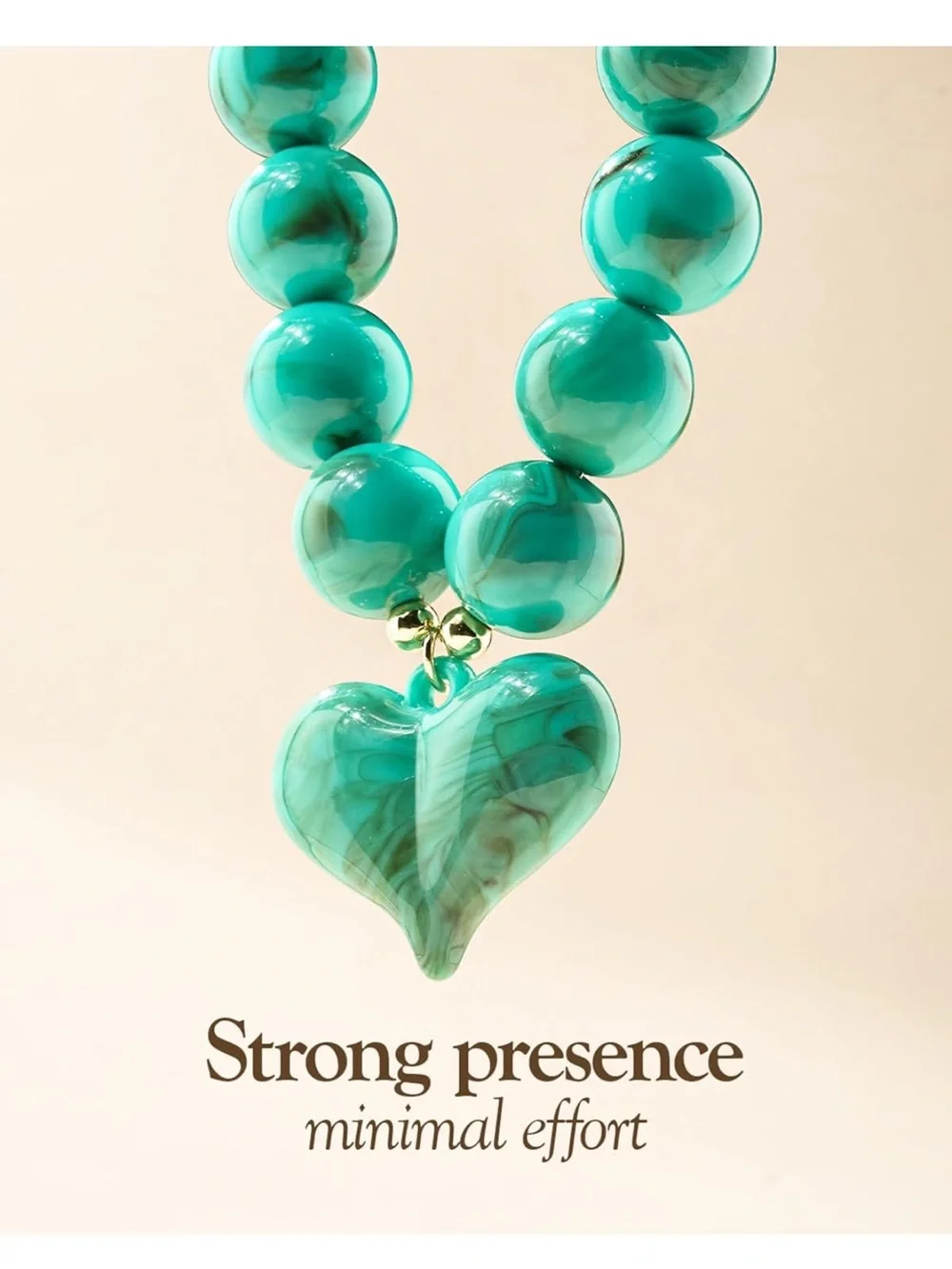 Anthropologie Turquoise Beaded Heart Necklace